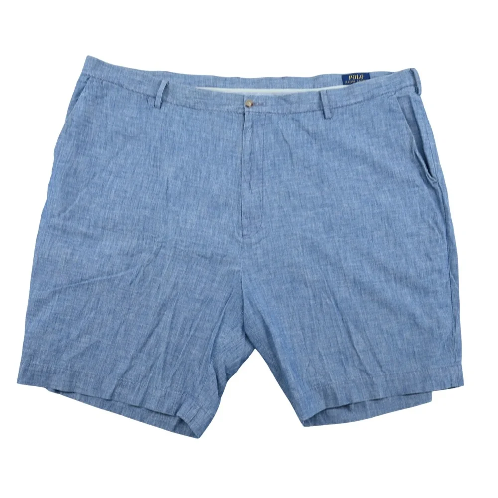 Polo Ralph Lauren Men 48 Classic Fit Blue Chambray Chino Shorts Quiet Luxury